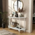 thumbnail image 2 of Furniture of America Soela Half Moon Composite Console Table with Shelf, 2 of 5