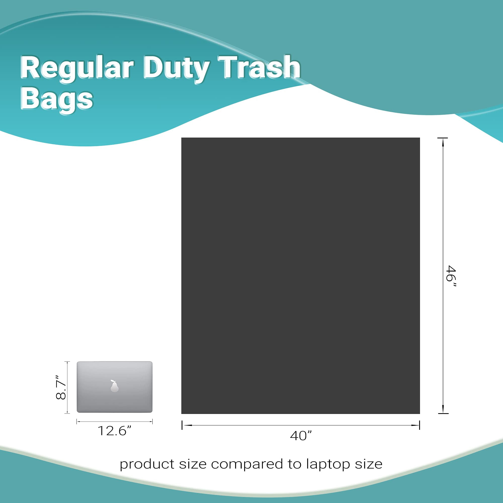 Garbage Bags Low Density Polyethylene Black 250 count 40 x 46 in 40-45 Gallon Capacity
