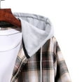 thumbnail image 6 of Hfyihgf Men's Plaid Flannel Hoodies Shirts Long Sleeve Causal Button Down Lightweight Shirt Jackets with Hood Z1-Khaki XL, 6 of 9