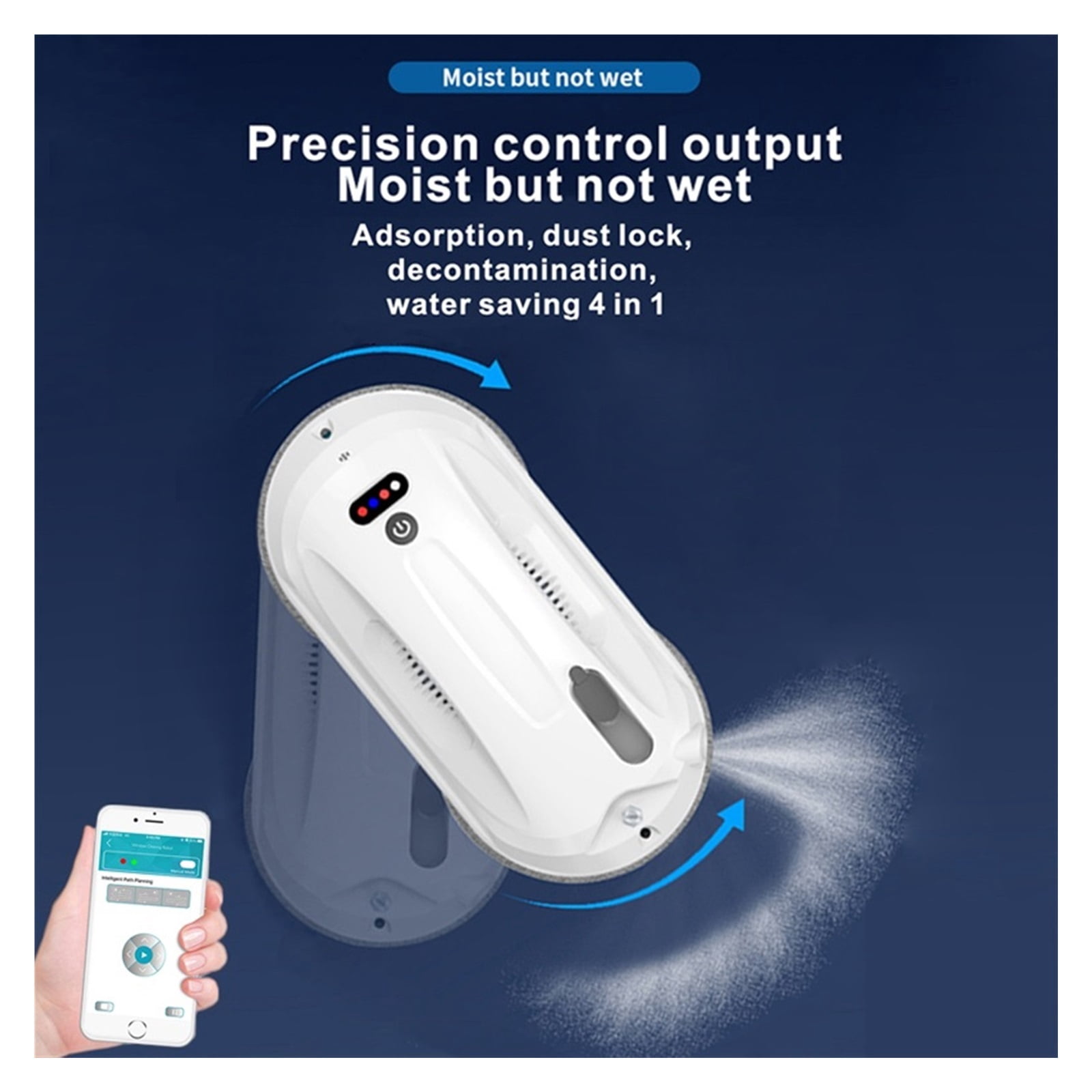 Ultra Thin Window Cleaning Robot With APPamp;Remote Intelligent Automatic Water Spray Electric Vacuum Cleaner Robot For Windows, Tiles, Bathrooms