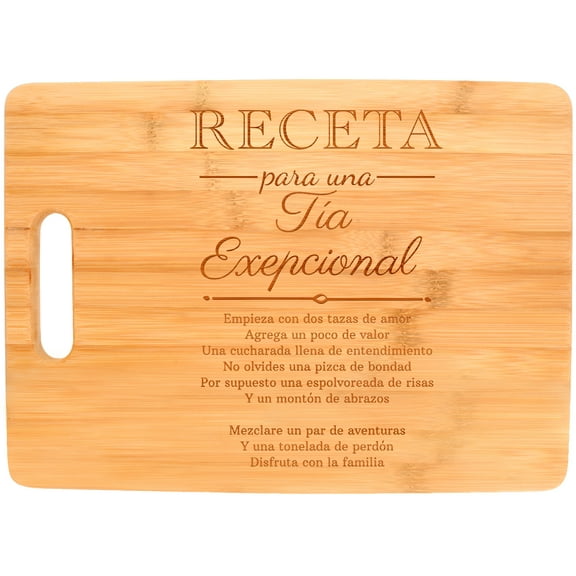 ThisWear Aunt Gifts Receta Para Una Tia Exepcional Tia Regalos for Aunt Big Rectangle Bamboo Cutting Board