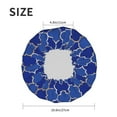 thumbnail image 6 of Kll Blue Gold Grid Lantern Shapes Pattern Shower Cap & Bath Cap For Women,Reversible Oversized Waterproof Shower Caps For All Hair Lengths,Elastic Reusable Bathing Hair Cap, 6 of 9