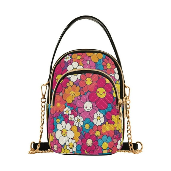 DIXRUYEE Cross Body Fashion Shoulder Waist Purse Bags Vibrant Smiles in Bloom Pocket Handbags