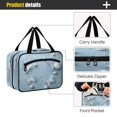 thumbnail image 4 of Travel Hanging Toiletry Bag with 4 Zipped Compartments Waterproof Makeup Accessories Spacious Cosmetic Bag White Butterflies Pattern Medium, 4 of 9