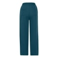 thumbnail image 4 of Wide Leg Pants for Women Loose Yoga Pants with Pockets Petite/Regular/Tall Stretch Casual Lounge Pants Blue M, 4 of 7