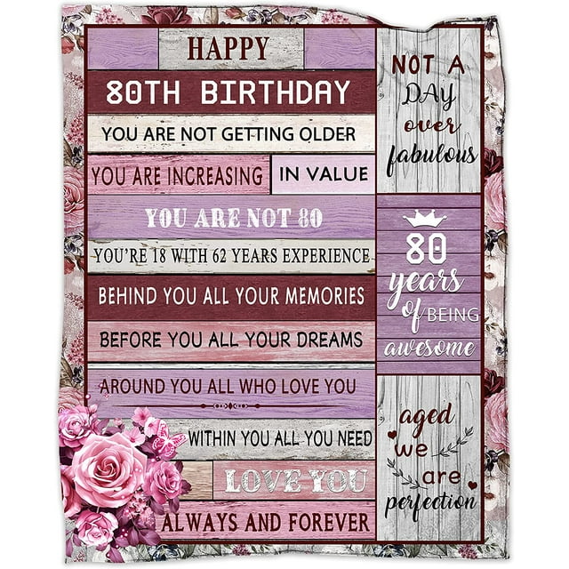 LHSHID 90th Birthday Gifts for Women Men 90th Birthday Thrown Blanket 90 Years Old Gifts Ideal for Him Her Blanket Gift for Parents Husband Friends Bestie 90th Birthday Blanket Decorations 40x50in
