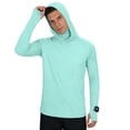 thumbnail image 6 of Big & Tall Men's UPF 50+ Sun Protection Long Sleeve Hoodie with Face Mask Raglan Quick Dry Performance Shirt for Fishing Hiking Muscle Athletic Rash Guard with Thumbholes, 6 of 8