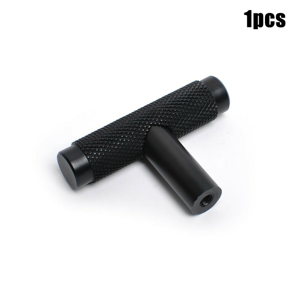 CHENGSI for Premium Aluminum Alloy T Bar Knobs for Kitchen Cabinet Doors Drawers Cupboards Modern Hardware Pull Handles Black 50mm Length 10 Pack