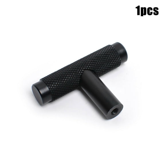 CHENGSI for Premium Aluminum Alloy T Bar Knobs for Kitchen Cabinet Doors Drawers Cupboards Modern Hardware Pull Handles Black 50mm Length 1 Pack