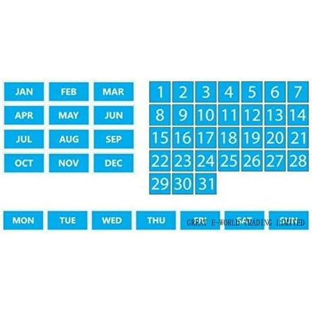 

Whiteboard Calendar Magnet Bundle (Dates Days Of The Week Months) By (Cyan 1 X1 )