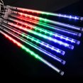thumbnail image 4 of Morttic Meteor Shower Lights Outdoor, 11.8 Inches 8 Tubes 192 LED Snowfall Lights, Waterproof Hanging Falling Rain Lights for Tree Bushes Holiday Party Christmas Decoration,Multicolor, 4 of 10
