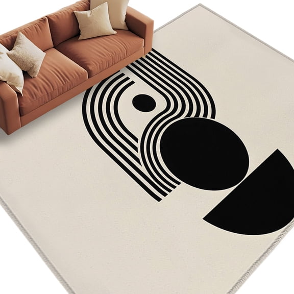 Boho Dot Striped Area Rug 8x10 Washable Rug Non Slip Abstract Middle Century Modern Geometric Large Area Rug Soft Stainresistant Indoor Floor Carpet for Living Room Bedroom Home Office Dining Room