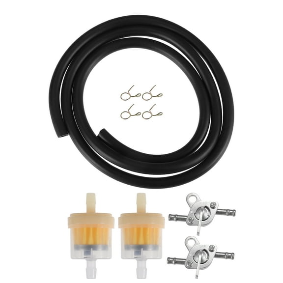 1 Set Motorcycle Fuel Line Fuel Filters with 2 Valve Petcock Set for CRF50 70 90 150CC ATV Moped Black