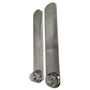 JML Kustoms - Peterbilt Stainless Steel 15" Rear Air Cleaner Bracket Pair With Radius Ends And 1 Watermelon Light Hole