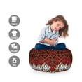 thumbnail image 2 of Safari Storage Toy Bag Chair, Animal Skin Stripes in Diamond Pattern Native Art, Stuffed Animal Organizer Washable Bag, Large Size, Red and Brown, by Ambesonne, 2 of 3