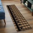 thumbnail image 4 of 2x6 Kitchen Runner Rug, Brown Black Plaid Non-Skid Rubber Backing Large Rectangle Rugs - Living Room Bedroom Home Office, Vintage Rustic Star Buffalo Check Indoor Floor Mat Carpets Washable Rug, 4 of 9