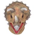 thumbnail image 1 of Máscara de dinosaurio de látex realista con forma de triceratops para Halloween, 1 of 5