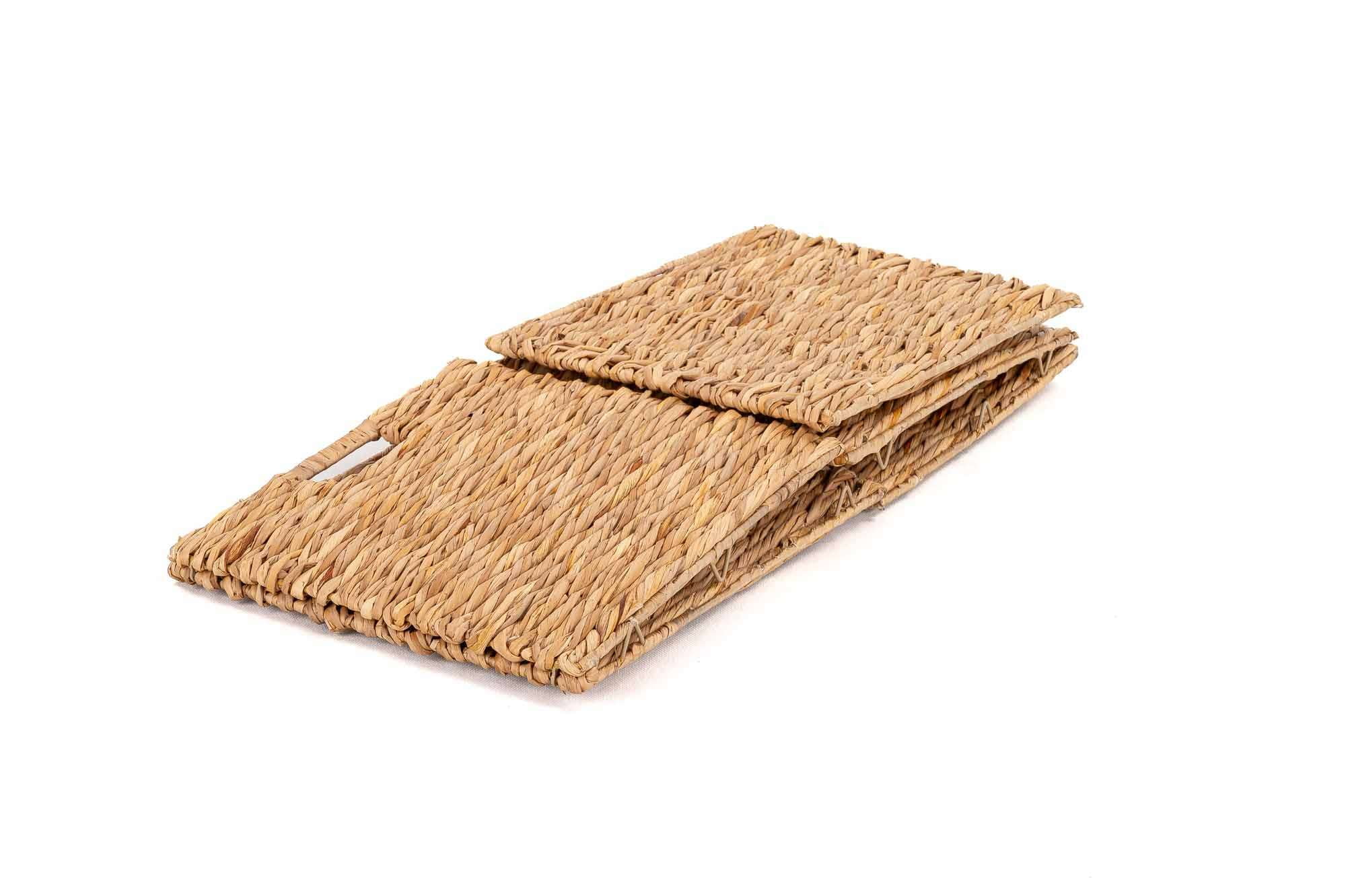 Better Homes & Gardens Collapsible Woven Twisted Bulrush Cube Storage Bins, 2 Pack