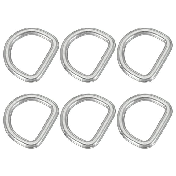 Uxcell Metal D-Rings Stainless Steel D Ring Welded Solid Dee Rings DIY Accessories for Belts Sewing Dog Collars Webbing Straps 4x20mm