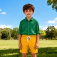 thumbnail image 2 of LIJCC Boys Summer Pocketless Shorts Solid Color Casual Loose Fit Thin Casual Shorts Quick Drying Beach Shorts(Yellow,11-12 Years), 2 of 5