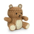 thumbnail image 2 of G6 Collection Brown Bear Rattan Storage Basket with Lid, Decorative Home Decor, Hand Woven, Shelf Organizer (1 Pack), 2 of 6