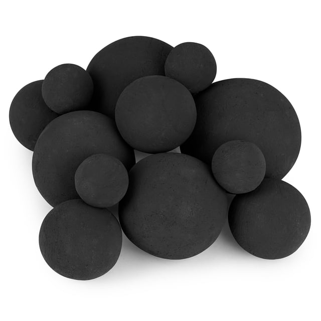 Bolas de cerámica Stanbroil para chimenea, paquete de 12, color negro
