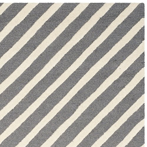 SAFAVIEH Cambridge Lilly Geometric Wool Area Rug, Dark Grey/Ivory, 5' x 8'