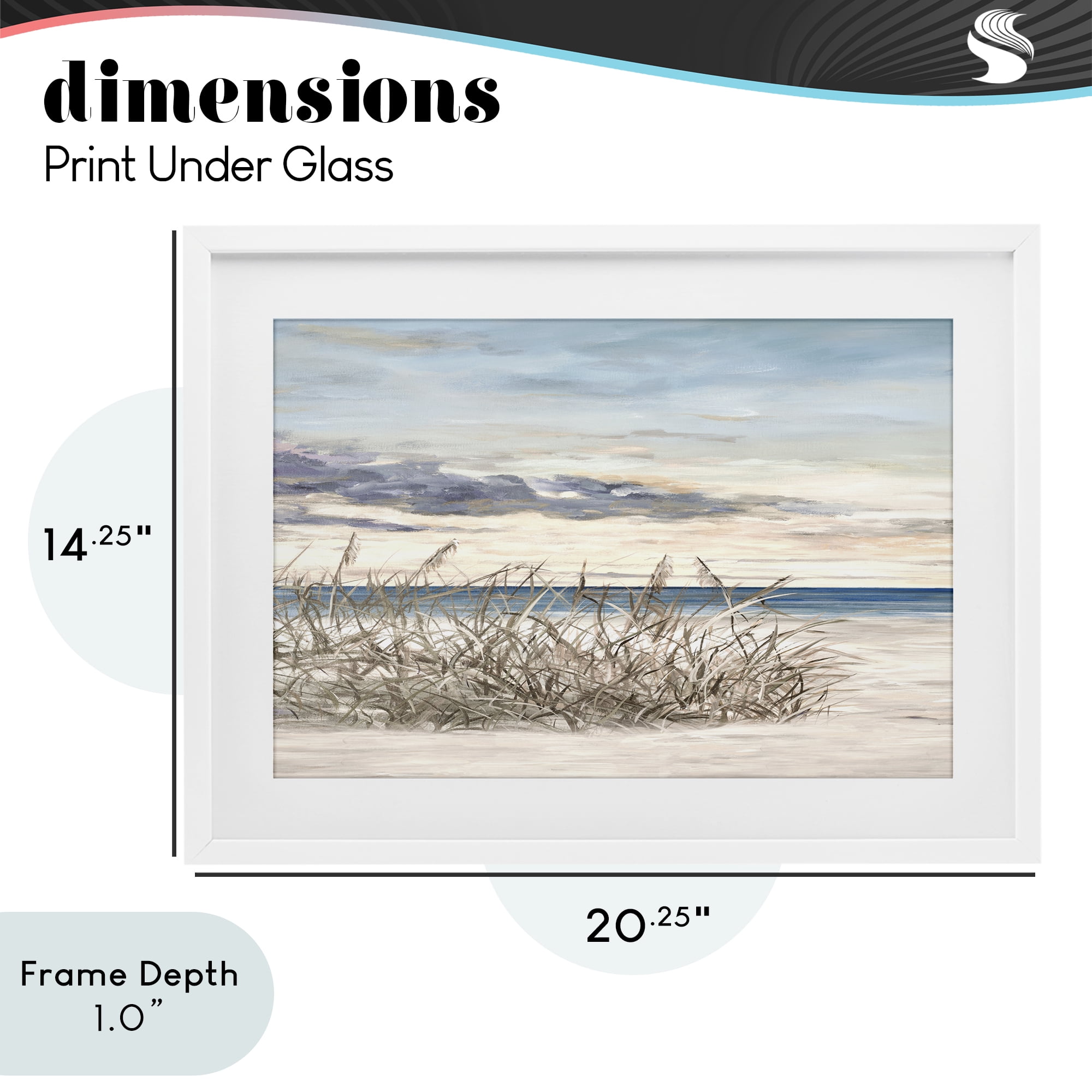 Stupell Industries Windy Beaches Landscape White Framed Print Under Glass, design by Julie DeRice