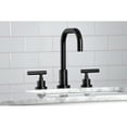 thumbnail image 3 of Kingston Brass FSC8930CML Manhattan Widespread Bathroom Faucet with Brass Pop-Up, Matte Black, 3 of 8