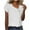 White, variant on Plus Size Tops for Women Short Sleeved V-neck Solid Color Loose Summer Casual T-shirt Mint Green XXXXXL