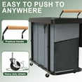 thumbnail image 2 of 230L (60 Gal) Extra Large Fashion Laundry Sorter 3 Section with Lid, Rolling Laundry Basket Hamper with Handle, Laundry Organizer Storage Cart with Sturdy Metal Frame for Laundry Room, Hotel, Grey, 2 of 7