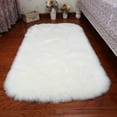 thumbnail image 3 of Alfombra De Oveja Artificial Cojín De Asiento Casero De Ventana De Flotador Mullido Blanco Macarena Alfombra de piel de oveja artificial, 3 of 8