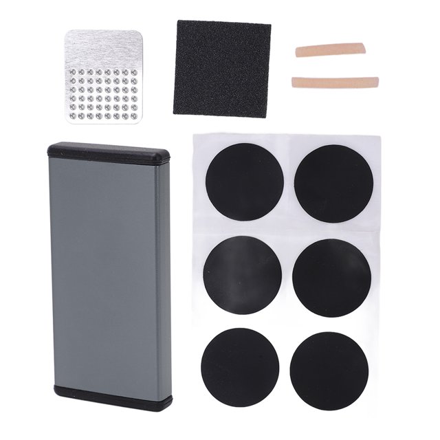 Juego de parches sin pegamento para bicicletas de carretera y montaña, solución de emergencia compacta en gris Kit de reparación de neumáticos de bicicleta sin esfuerzo