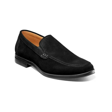 

Men s Stacy Adams Pelton Moc Toe Slip On Work Shoes Black Suede 25601-008