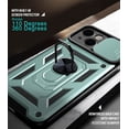 thumbnail image 6 of Case for Apple iPhone 13 Mini with Slide Camera Cover,Military Grade Heavy Duty Protection Phone Case Cover with Magnetic Ring Kickstand for iPhone 13 Mini SJ Green, 6 of 13