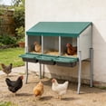 thumbnail image 2 of INTER HUT 3-Compartment Chicken Nesting Box with Support Legs and Lid Cover, Easy Egg Collection, Roll Away Nesting Boxes for Hens Laying Eggs, 2 of 9