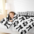 thumbnail image 5 of Homewish Cute Cartoon Bowtie Full Size Comforter Sets,Sweet Berry Bedding Comforter Set,White Black Bedding Sets For Girls Kids,Ultra Soft Home Decor Reversible,3pcs, 5 of 9