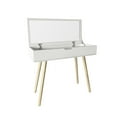 thumbnail image 3 of Modern Study, Office, Make-Up Desk with Storage and Mirror - White, 3 of 5