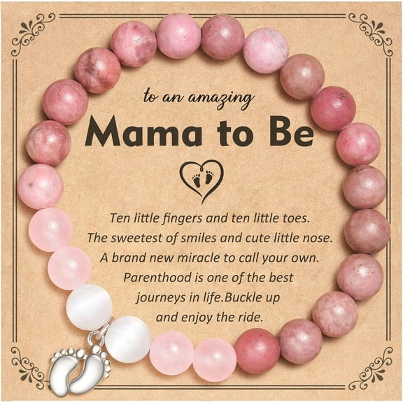 Gifts for Pregnant Women - New Mom Gifts for Women, Natural Stone Bracelets-First Time Mom Gift, Mom to Be Gifts, Expecting Mother Gifts for Christmas, Jewelry for Wife Daughter Friends Sister