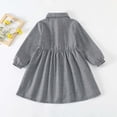 thumbnail image 4 of VNKIDY Girls Kids Collared Gingham Shirt Dress Long Puff Sleeve Button Front Flowy A Line Casual Dress For Daily School Wear Lovely Dress, 4 of 4
