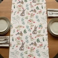 thumbnail image 5 of Table Runners 70 Inches Long Dress Scarves, Brown Bunny Floral Easter Farmhouse Coffee/Dining/Kitchen Table Decor, Holiday Table Runner, Elegant Pastoral Spring Floral 13x70 Inch, 5 of 9