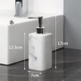thumbnail image 2 of Juego de dispensador de jabón con textura de mármol elegante, 2 dispensadores de jabón de resina y 1 bandeja, juego de accesorios de baño, 2 of 4