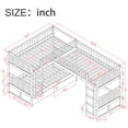 thumbnail image 7 of L-Shaped Triple Bunk Bed Twin Size Bunk Bed with a Loft Bed Attached, Built-in Ladders and Safety Guardrails, 3 Beds in 1 Bedroom Furniture, Gray, 7 of 7