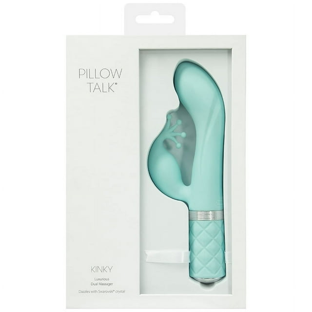 Pillow Talk Kinky Rabbit Vibrator with Swarovski Crystal, Teal