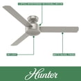 thumbnail image 2 of Restored  Hunter Fan 52 inch Casual Matte Nickel Indoor Ceiling Fan with 3 Blades, Holiday Gift for Bedroom, Living Room/Family Room, Dining Room, Kitchen, Office (Refurbished), 2 of 13