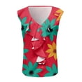 thumbnail image 3 of Aayomet Halter Tops For Women Womens 2023 Cute V Neck Ruffle Sleeveless Shirts Elegant Tank Tops Blouses,Red L, 3 of 4