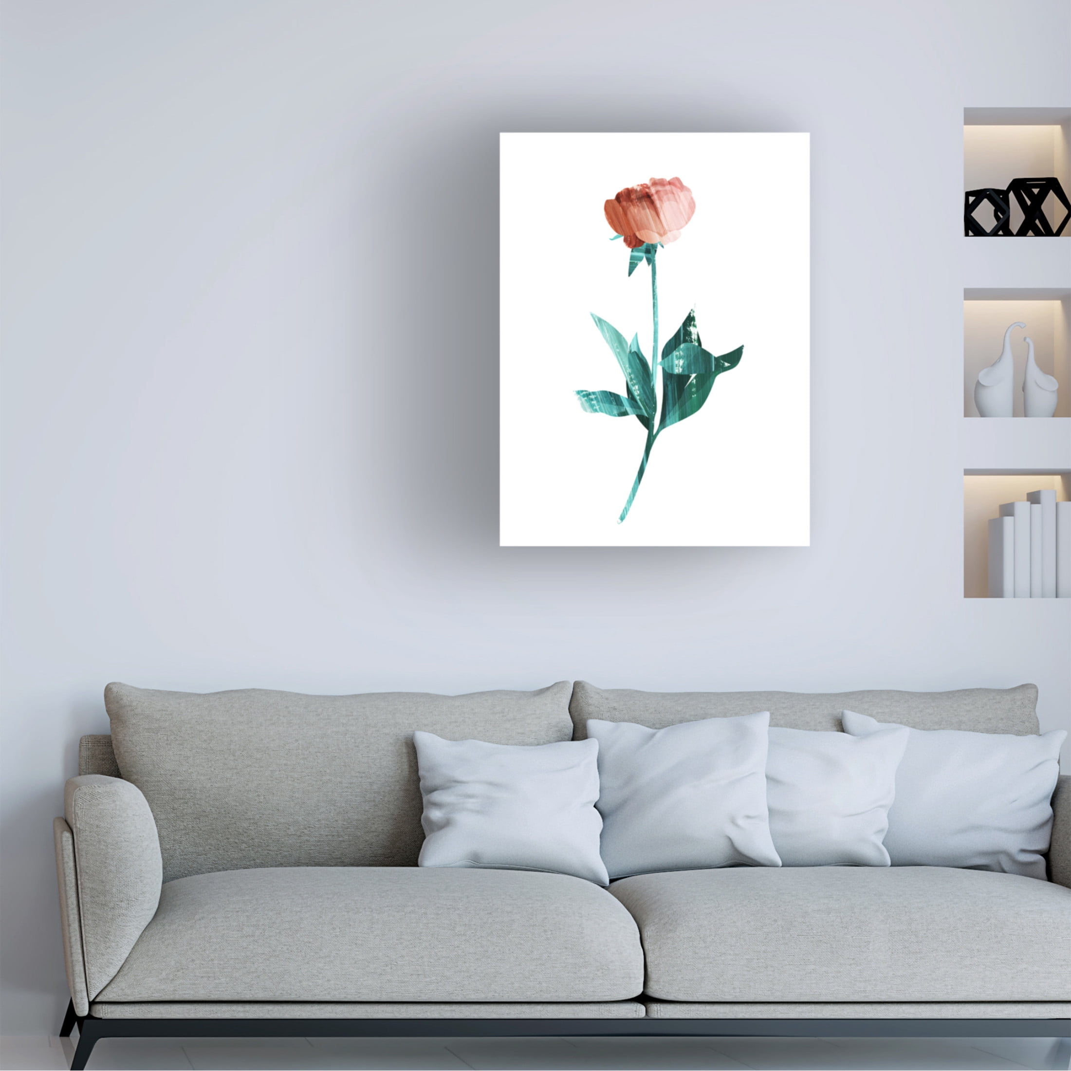 Trademark Fine Art Goed Blauw  Flower Power 1 Canvas Wall Art