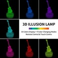 thumbnail image 2 of YSTIAN Guitar 3D Night Light Illusion Lamp,16 Color Changing with Remote Control,Kids Room Decor Xmas Birthday for Musical Lover Boy Girl Men Women, 2 of 6