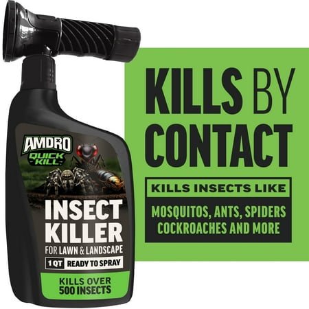 Amdro Quick Kill Outdoor Insect Killer, Kills over 500 Insects, Ready-to-Spray 32 oz Liquid