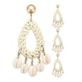 thumbnail image 1 of 2 pares de pendientes bohemios de concha tejida a mano, estilo vintage, con forma de lágrima, con gotas de agua huecas, joyería de verano, pendientes colgantes para mujer, 1 of 7